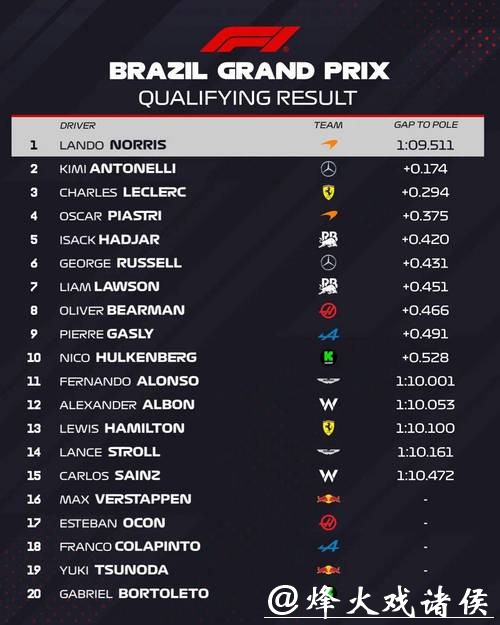 央视网视频直播F1圣保罗大奖赛排位赛及正赛